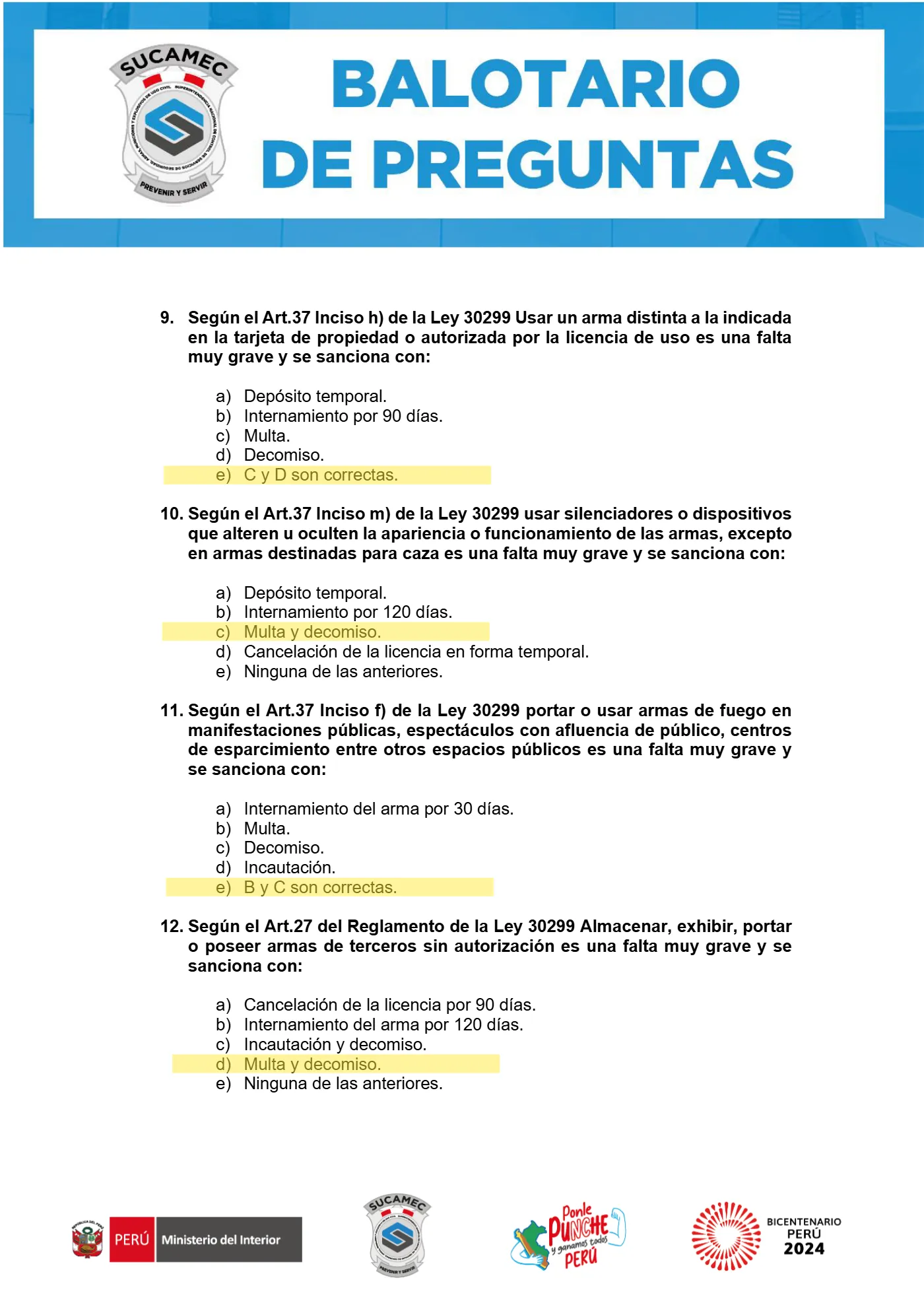 Balotario SUCAMEC, página 3 de 18