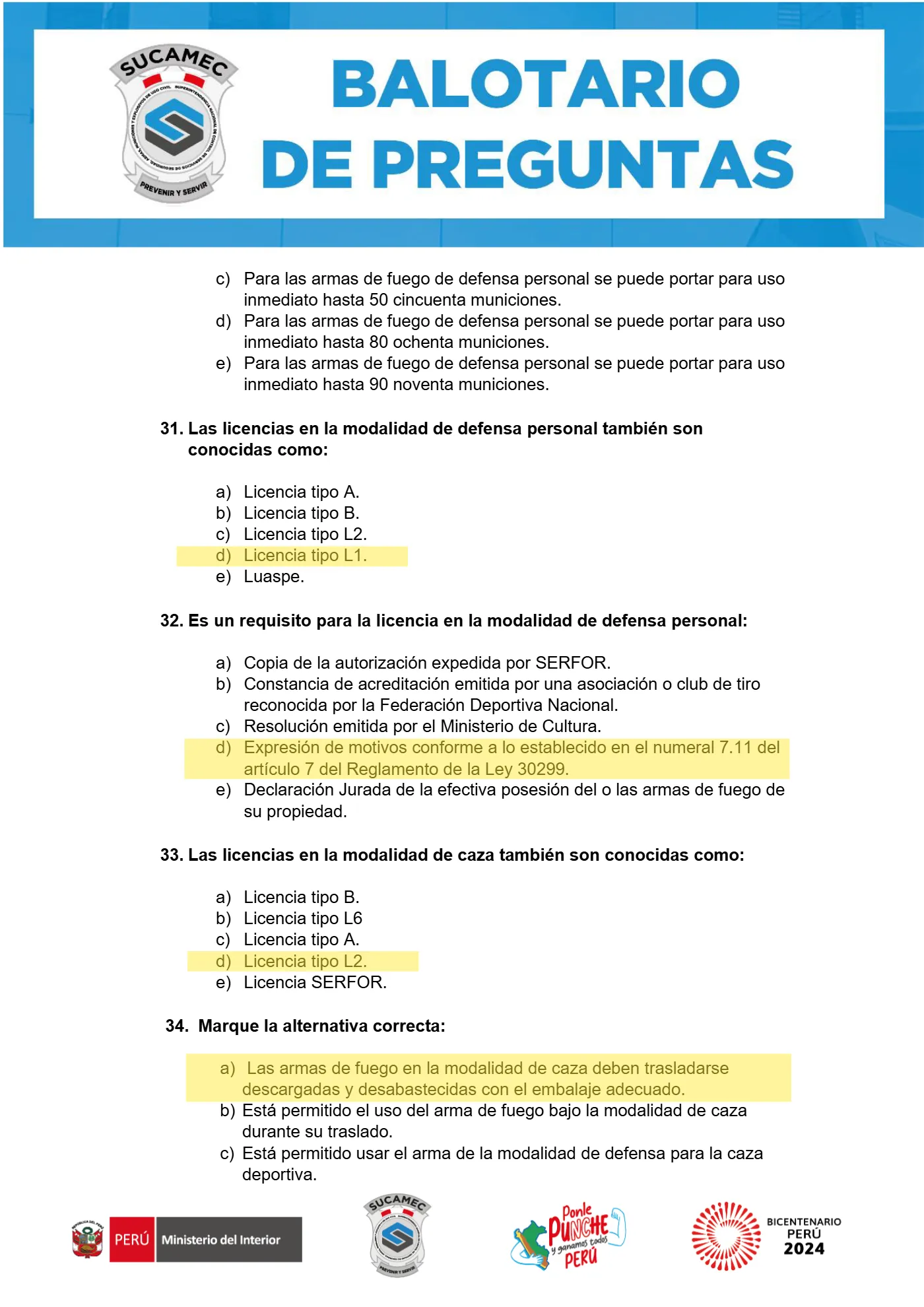 Balotario SUCAMEC, página 8 de 18