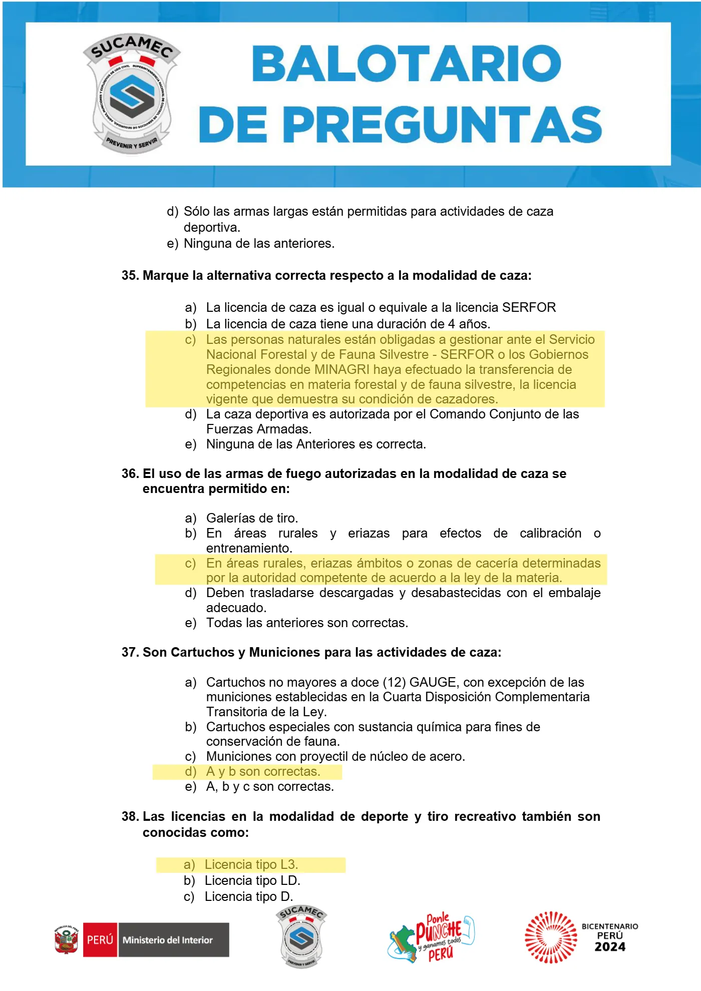 Balotario SUCAMEC, página 9 de 18
