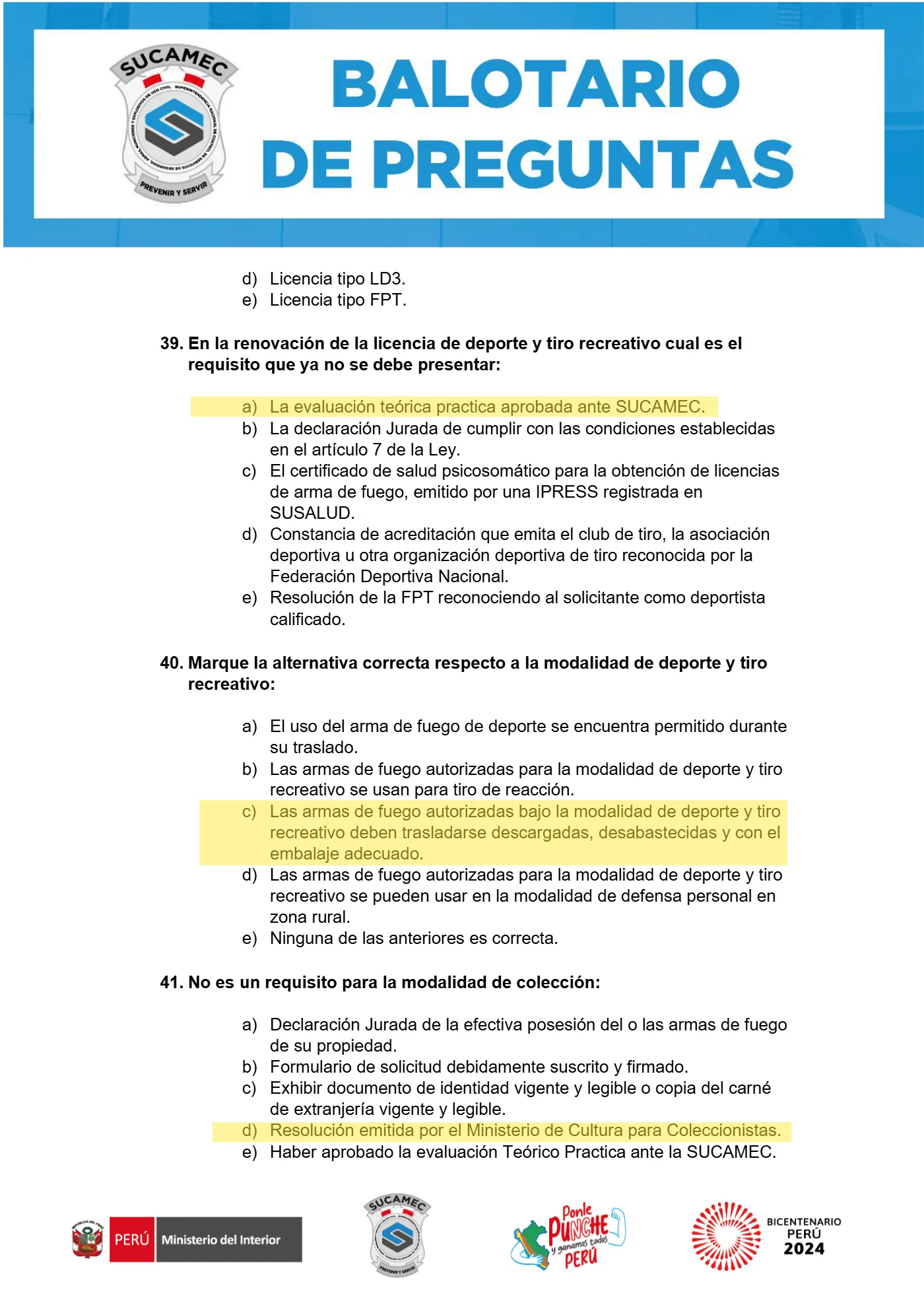 Balotario SUCAMEC, página 10 de 18