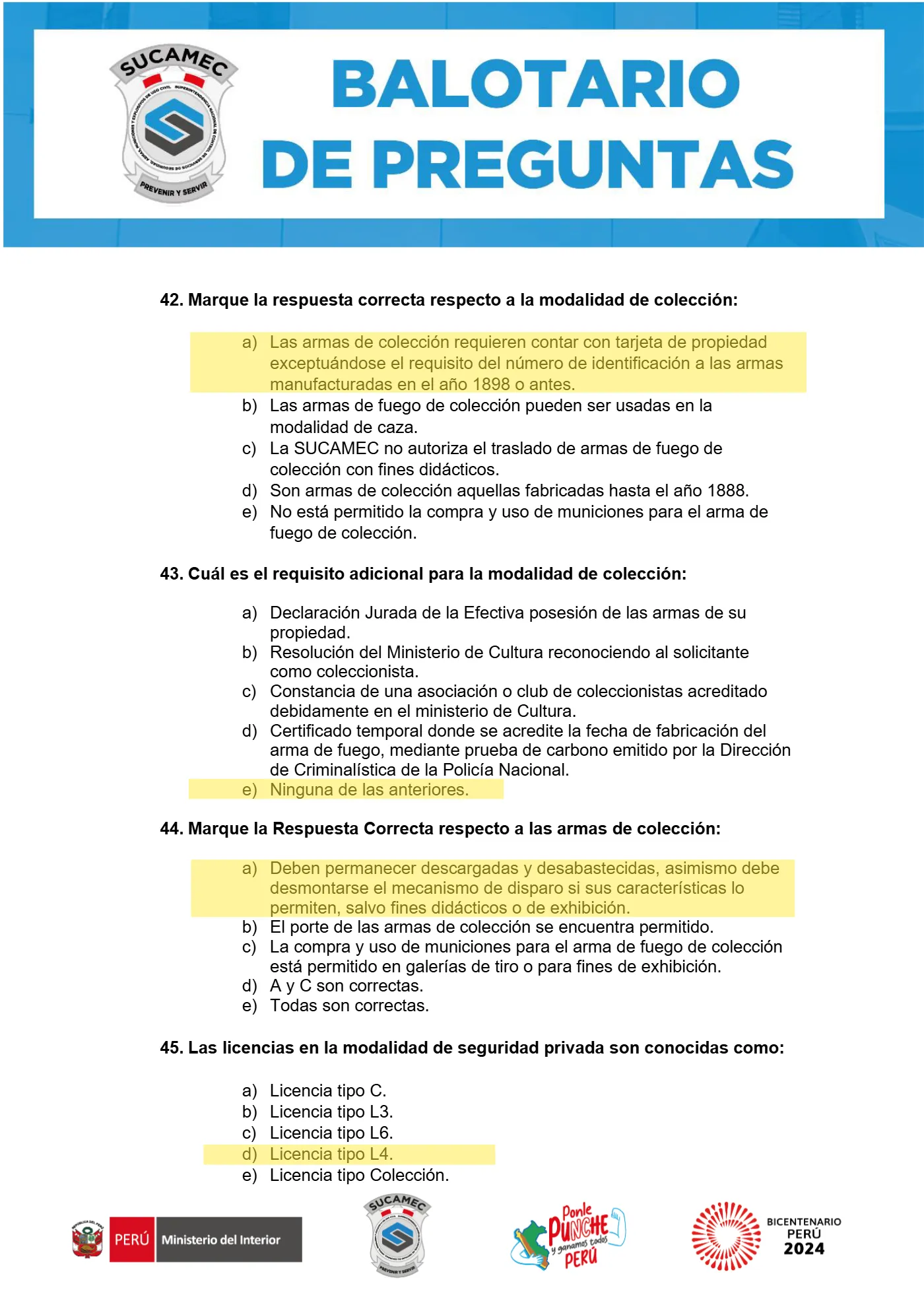 Balotario SUCAMEC, página 11 de 18