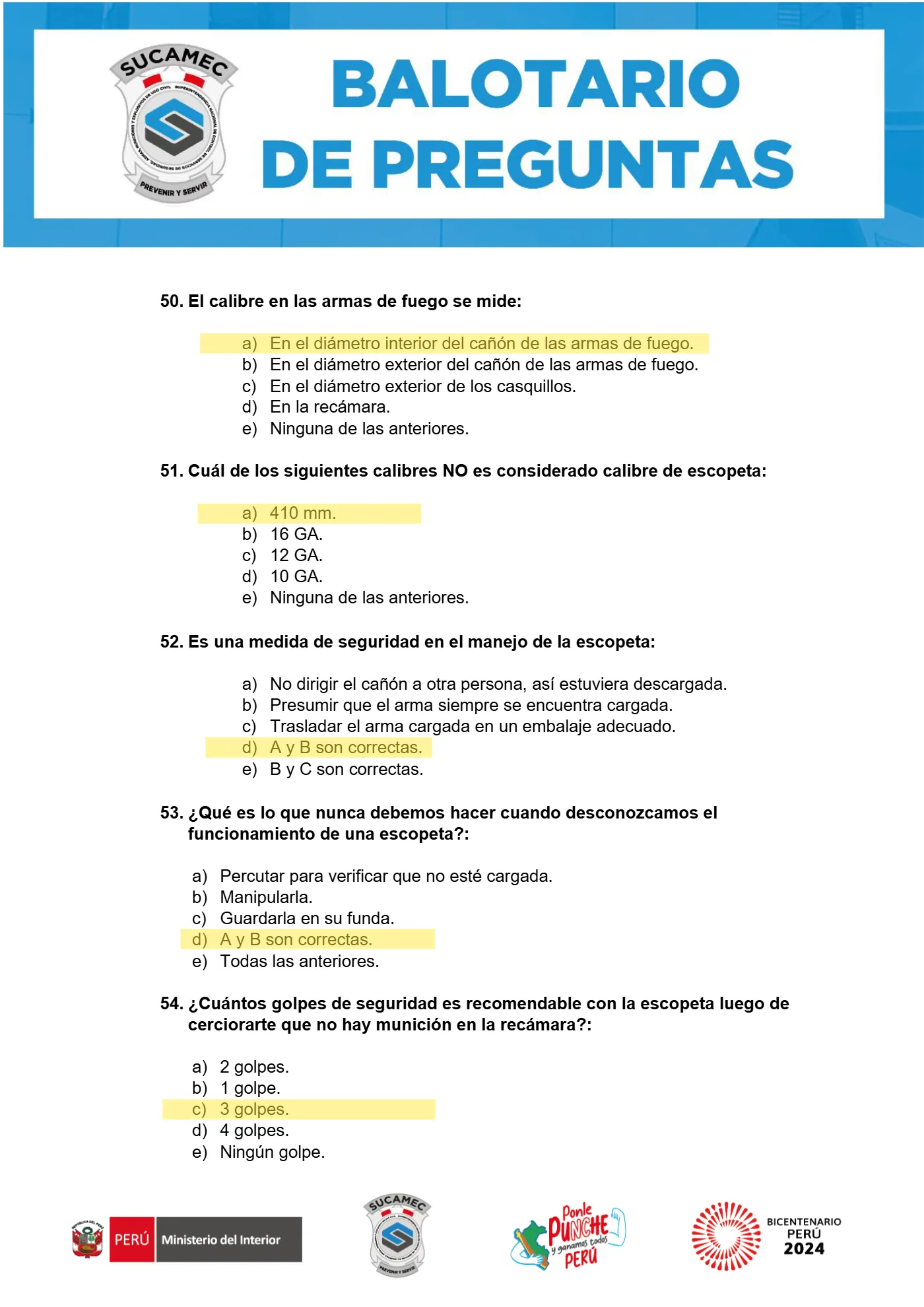 Balotario SUCAMEC, página 13 de 18