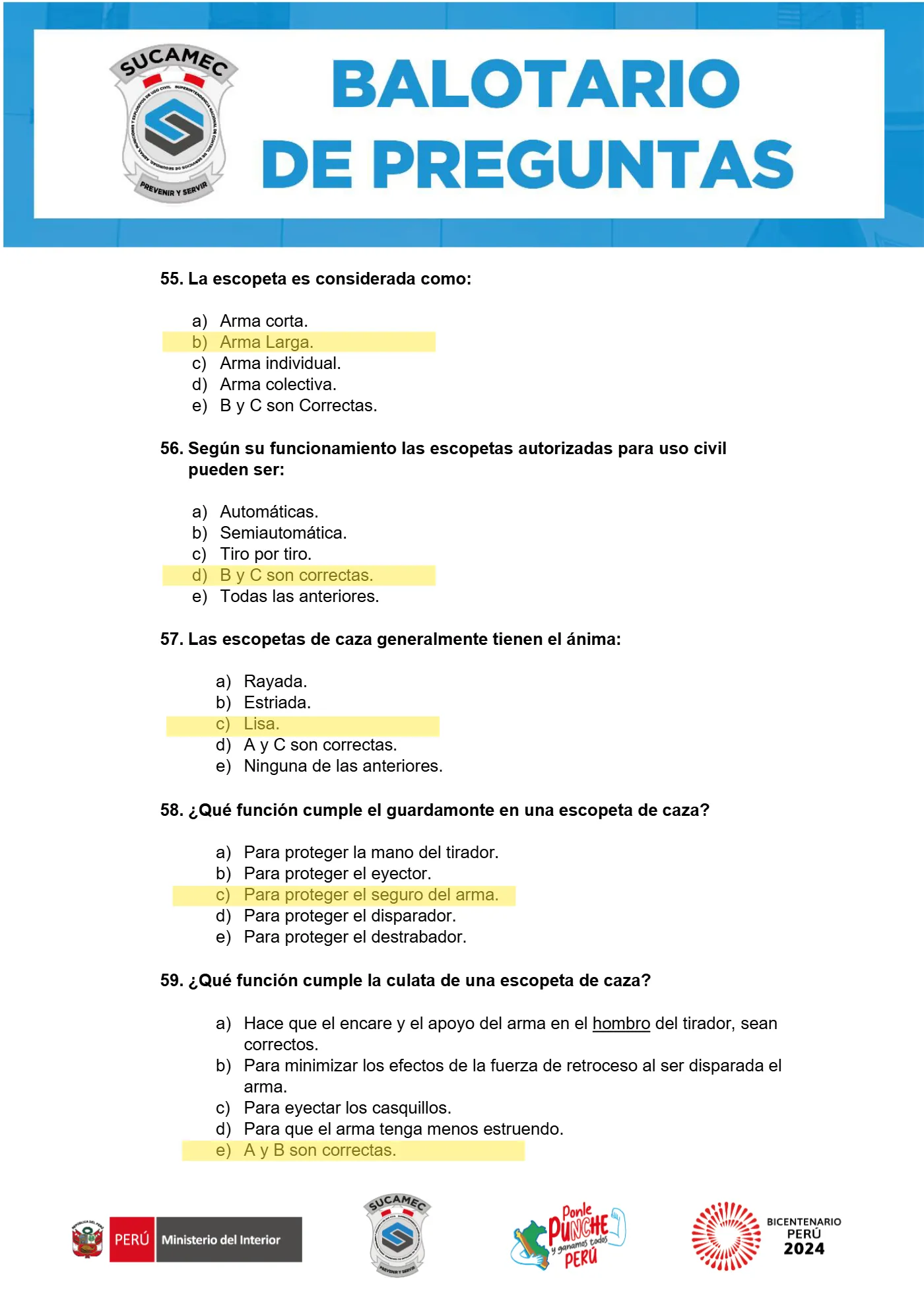 Balotario SUCAMEC, página 14 de 18