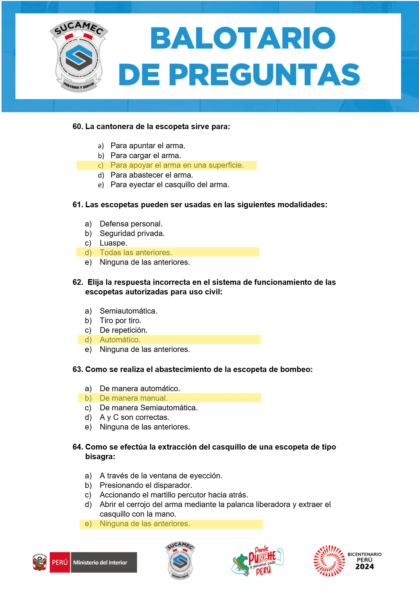 Balotario SUCAMEC, página 15 de 18